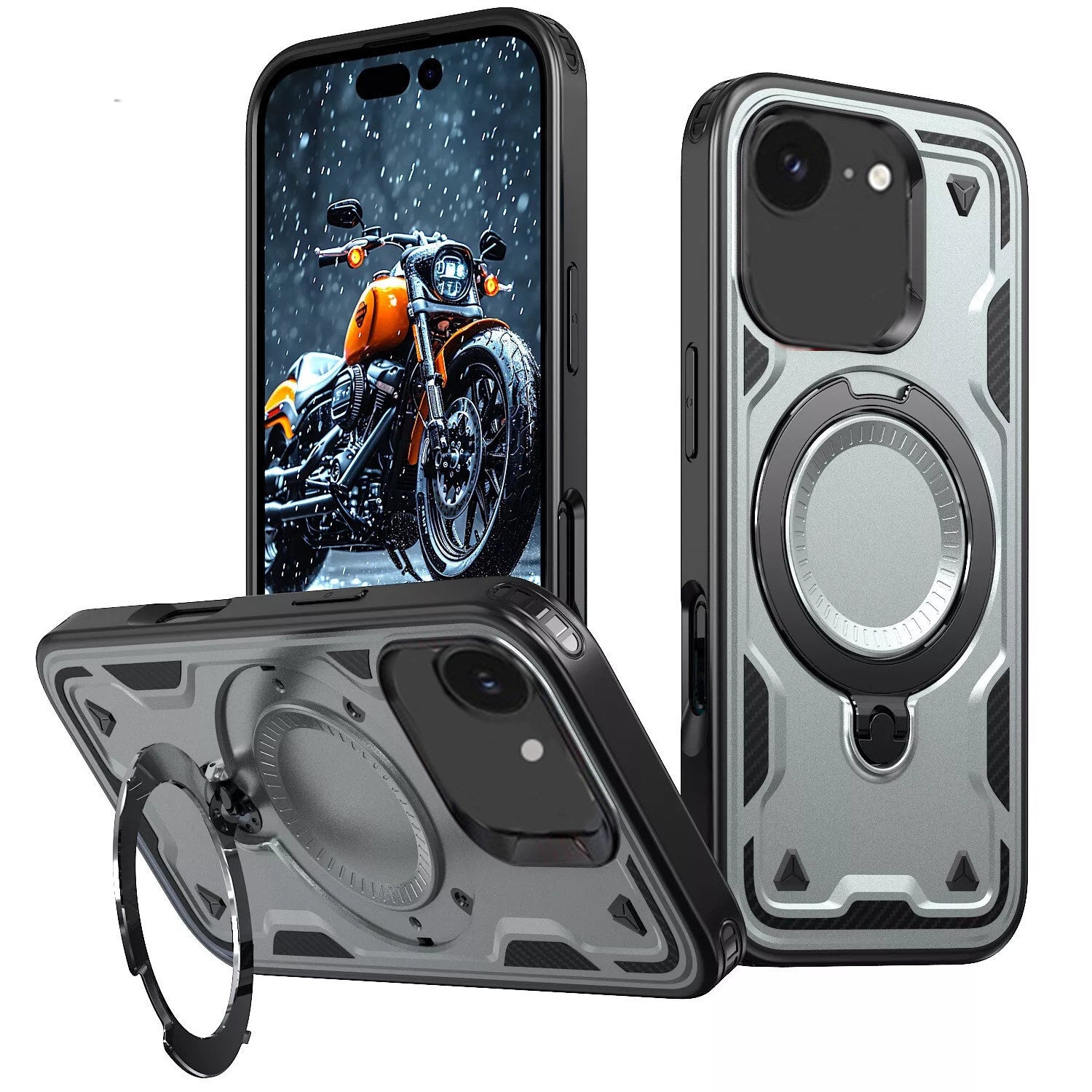 Shockproof Magsafe Kickstand Ring Case for iPhone 16e Shockproof Magsafe Kickstand Ring Case for iPhone 16e